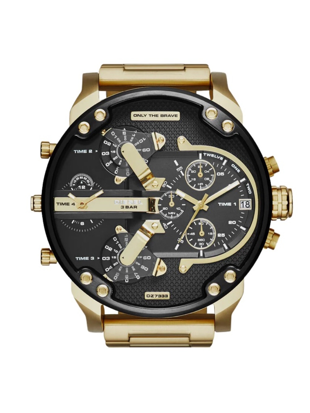 Diesel Gold and Black Multi-Timezone Chronograph Watch